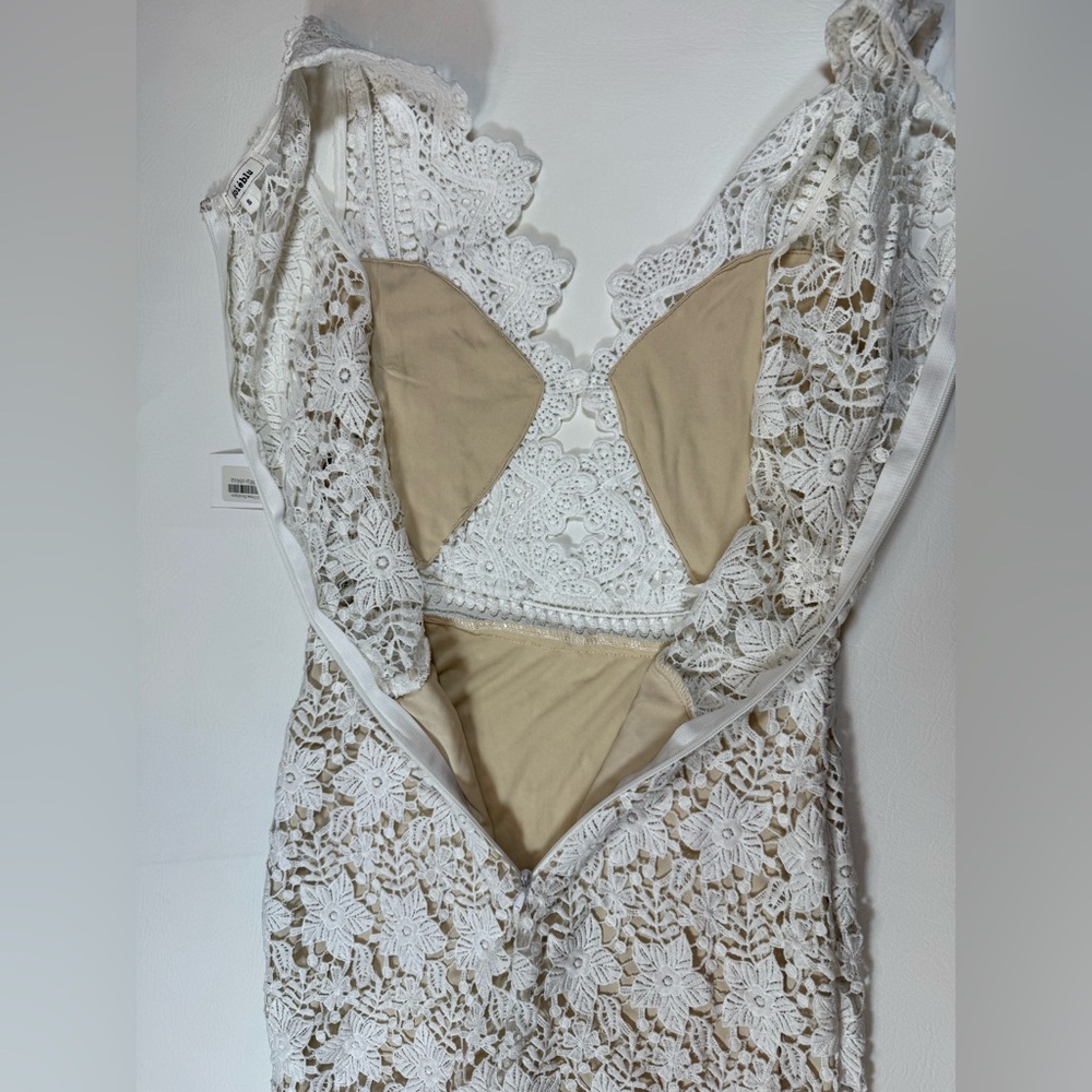 NWT Soieblu white lace dress with beige cutouts women’s size small (bin P) - Picture 11 of 11